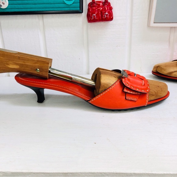 Tods Buckle Mules Kitten Heels Need Repair Millennial Y2K - Picture 4 of 12